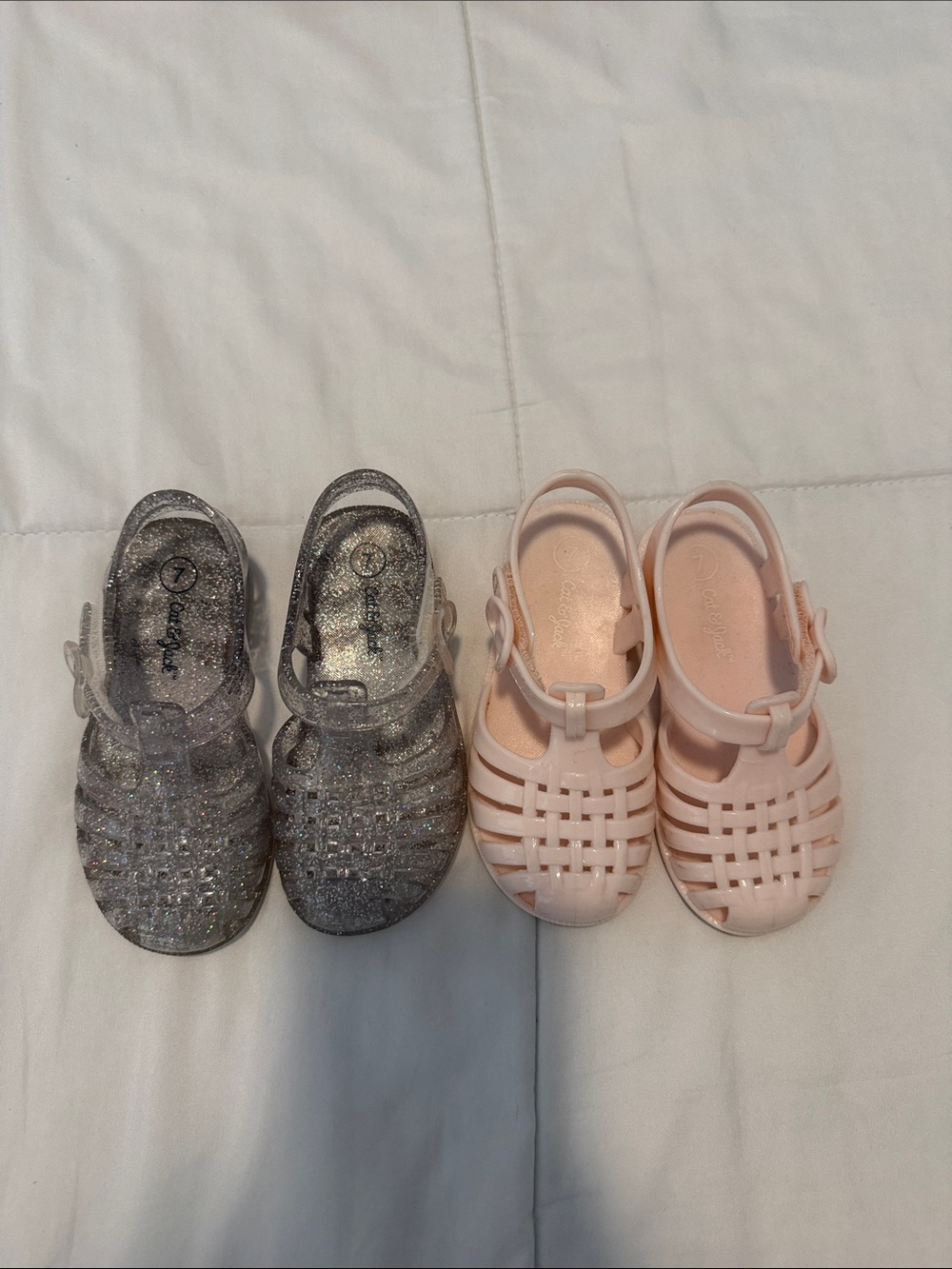 Bundle of Glitter Jelly Sandals - Pink and Silver